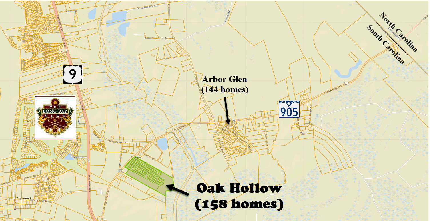 Oak Hollow new home community in Longs