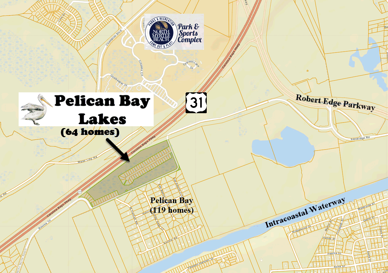 New home community of Pelican Bay Lakes in North Myrtle Beach