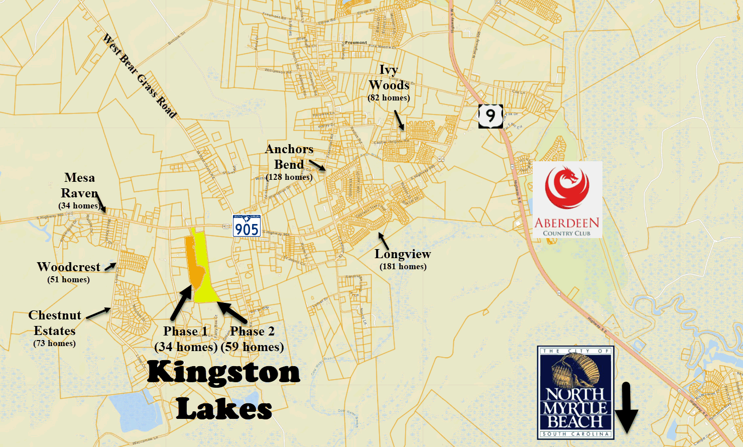 New home community of Kingston Lakes in Longs